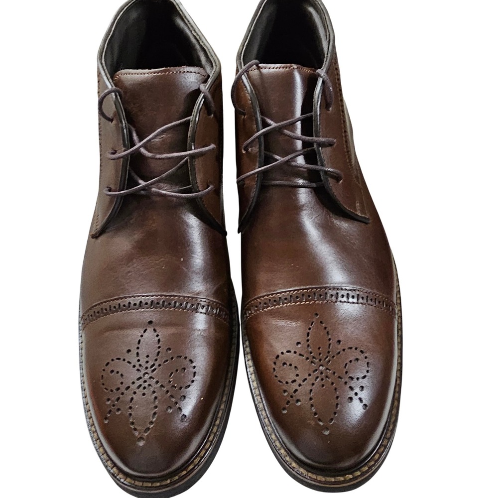 Marc Joseph New York Gold Ankle Mens Brown Leather Brogue Chukka Boots Size 11
